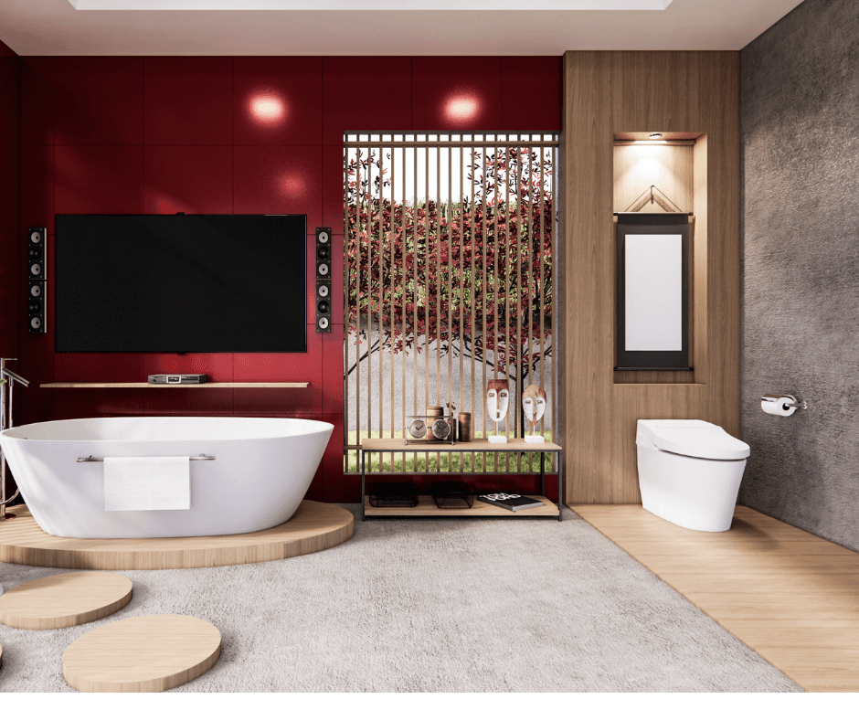 red+bathroom